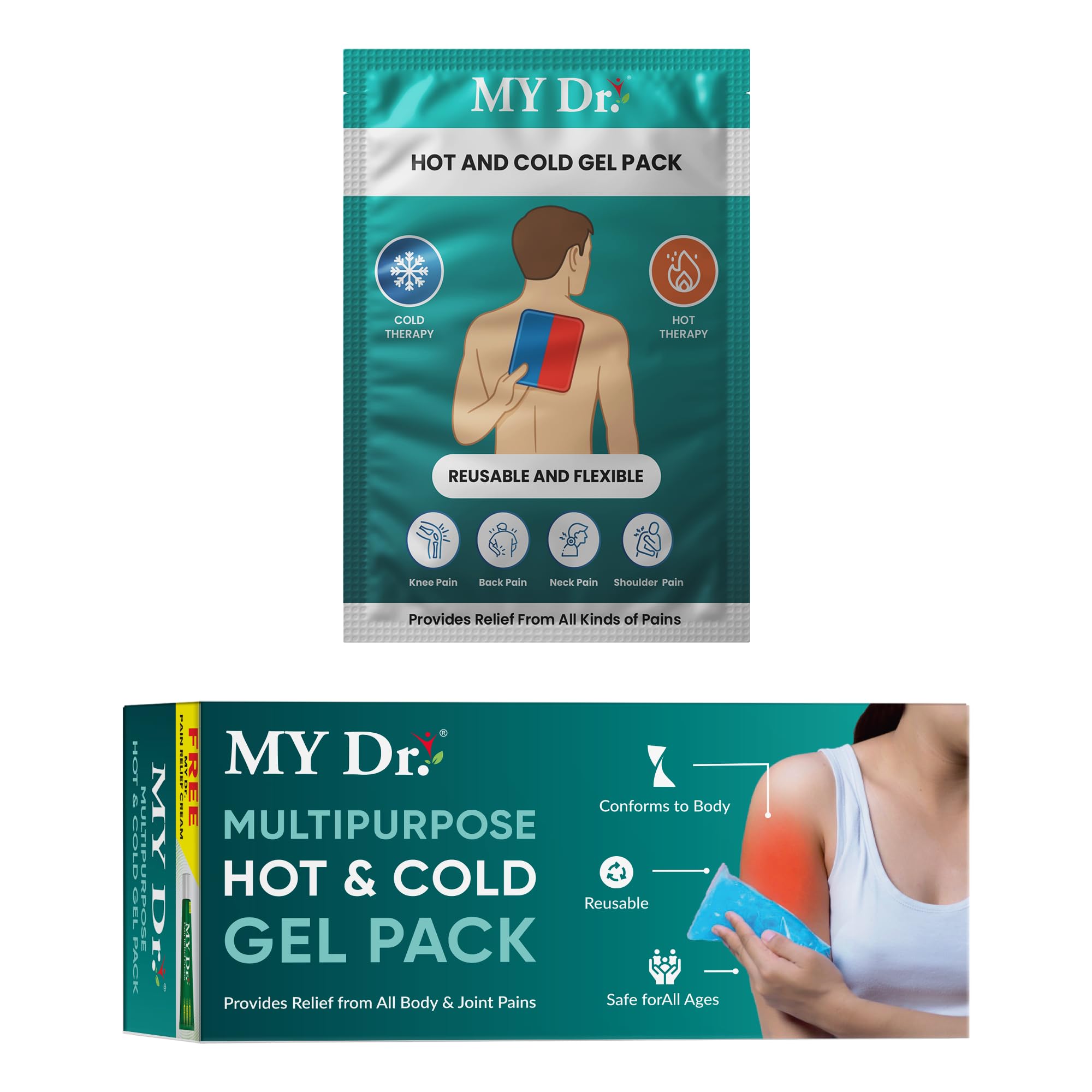 My Dr. Pain Oil Reusable Multipurpose Hot & Cold Gel Pack|Suitable For All Ages
