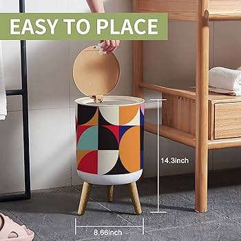 Amazon｜小さなゴミ箱 蓋付き ミッドセンチュリー 抽象的な在庫