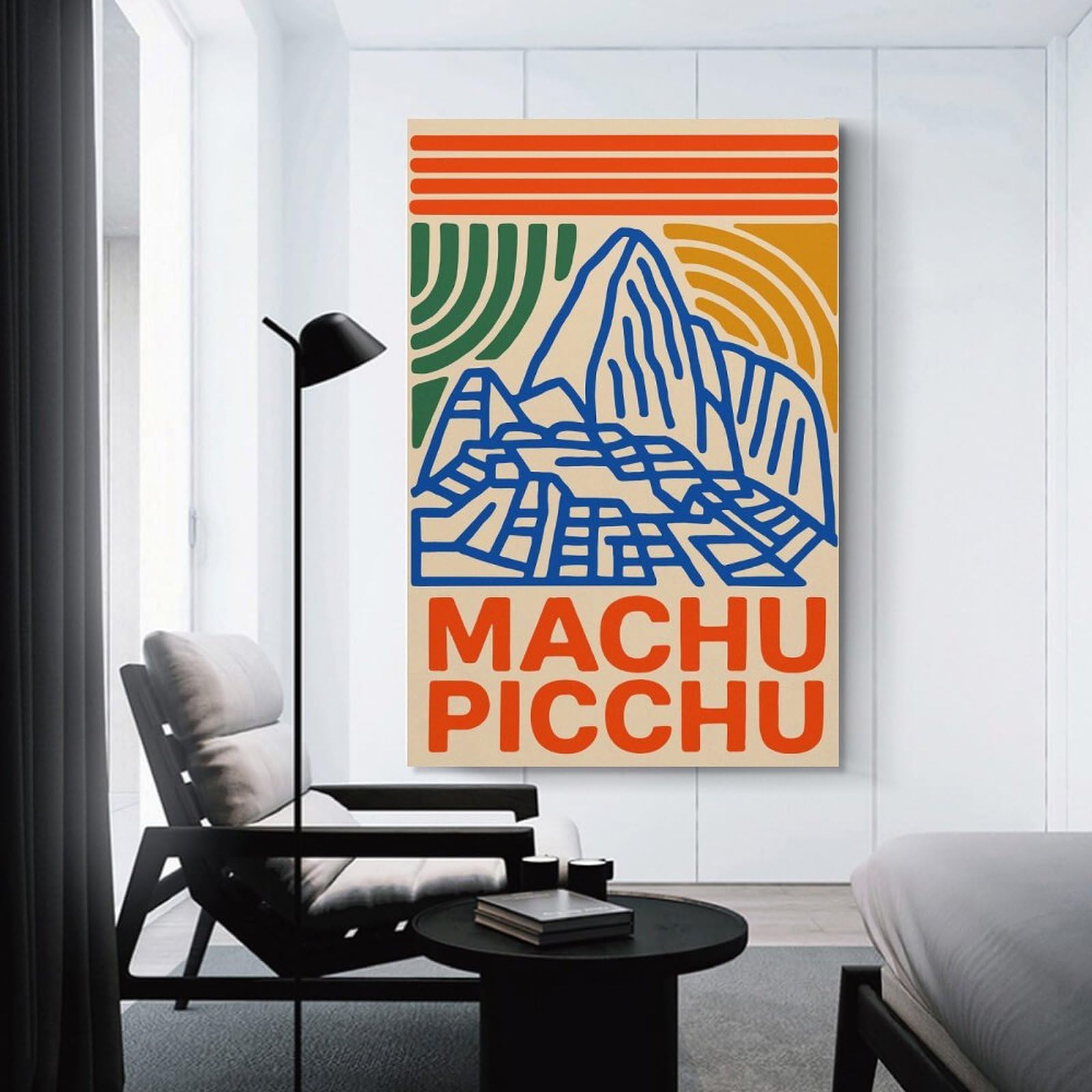 Junmoney Machu Picchu Illustration Home Decor Wall Art 20x30inch(50x75cm), for Lounge, Bedroom Or Personal Spaces, Gift Idea for Housewarming And Birthdays