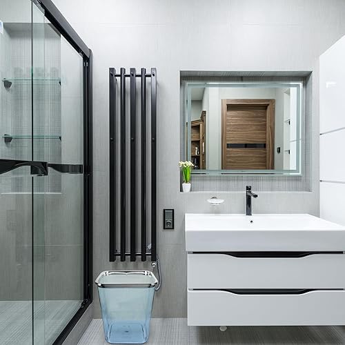 Miniatura 7 de STOBOK Cubo de basura cuadrado transparente grande para basura, contenedor decorativo de 1.5 litros para el hogar, oficina, baño, dormitorio, cocina