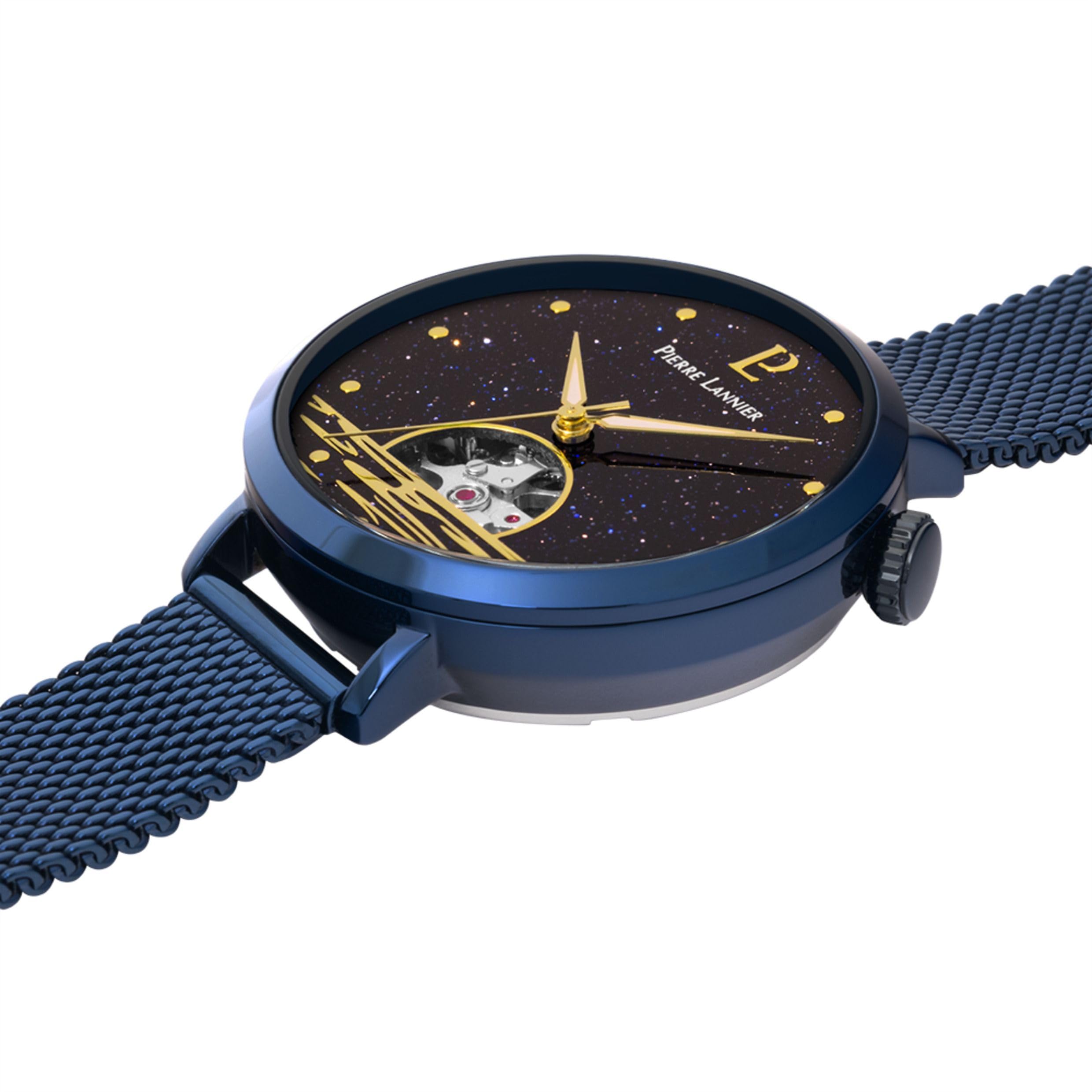Pierre Lannier - Armbanduhr Automatic Australe - Automatic Uhrwerk - Gehäusedicke: 12.55 mm - Gehäusebreite: 35 mm - Edelstahl - 3 ATM