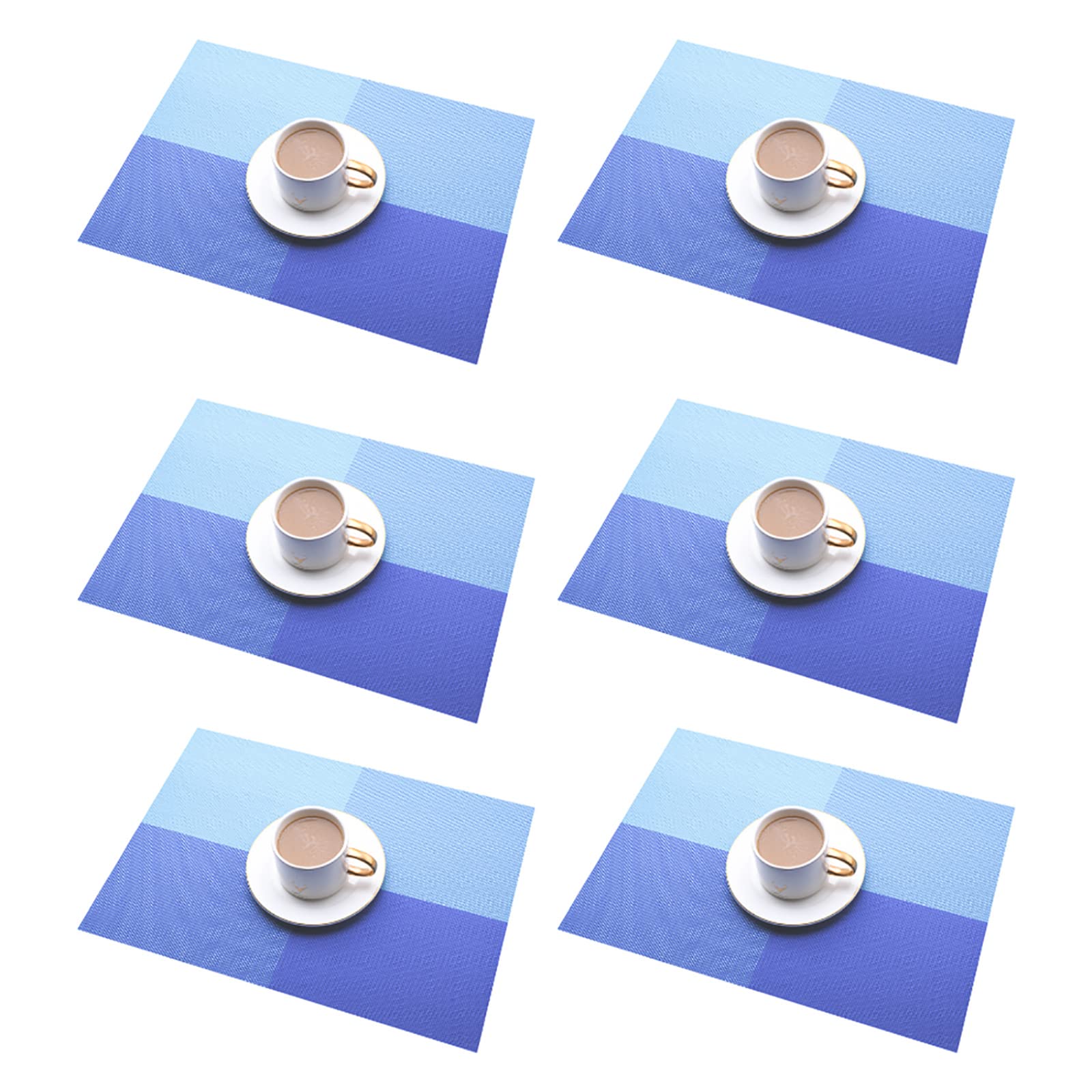 Set de table anti-tache bleu en PVC lavable pour table protégée