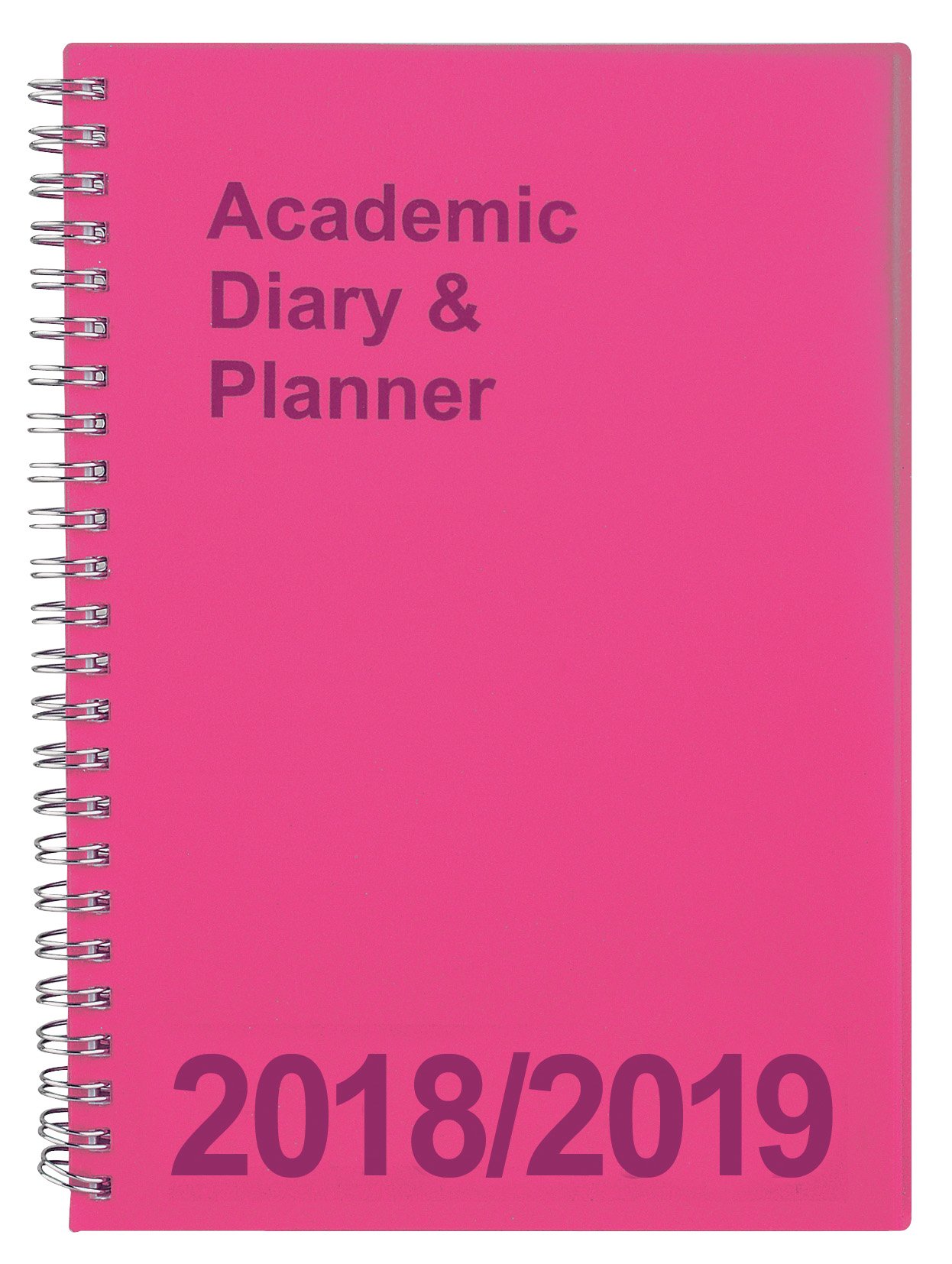 A5 Academic Diary 2018/2019 Week-To-View Spiral Bound (Pink)
