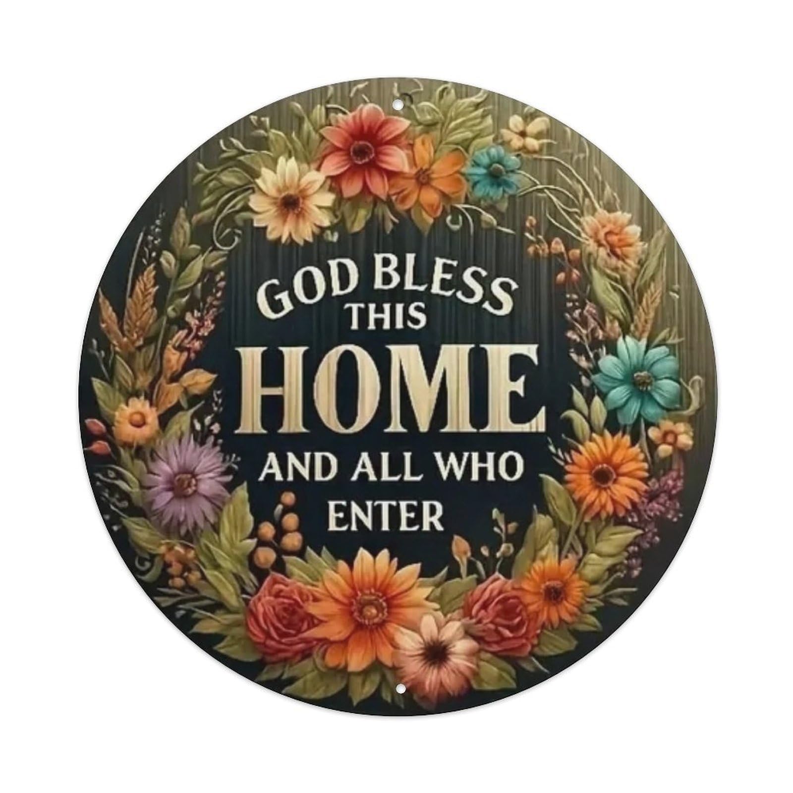 Igtefte Vintage God Bless This Home And All Who Enter Tin Sign Style Home Bar Garden Wall Plaque Decor Metal Poster 8X8 Inch