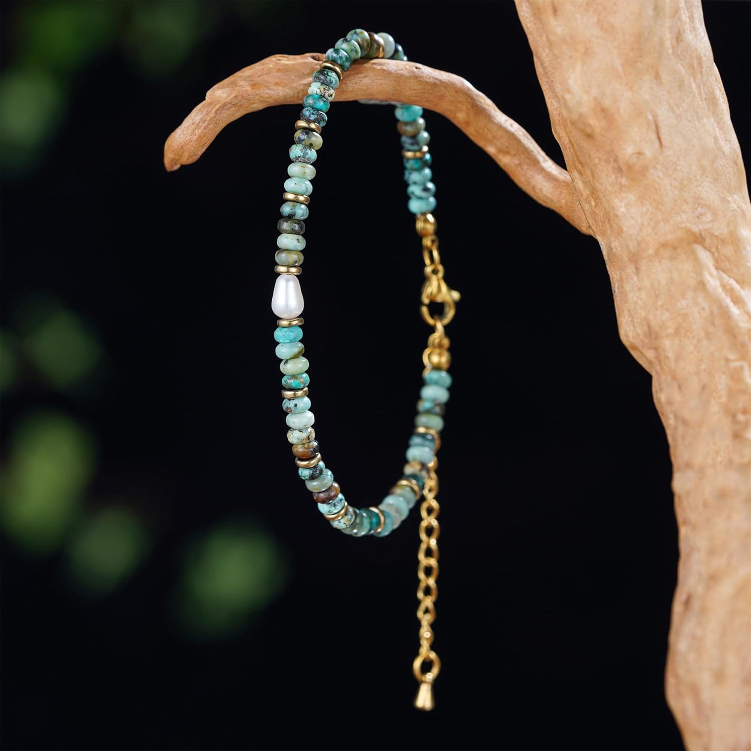 Plumiss Natural Stone Healing Bracelet for Women Inspirational Beaded Bracelet with Freshwater Pearl, Adjustable Gold Chain, Stress Relief Anxiety Jewelry, Handmade Spiritual Gift for Her - Image 4