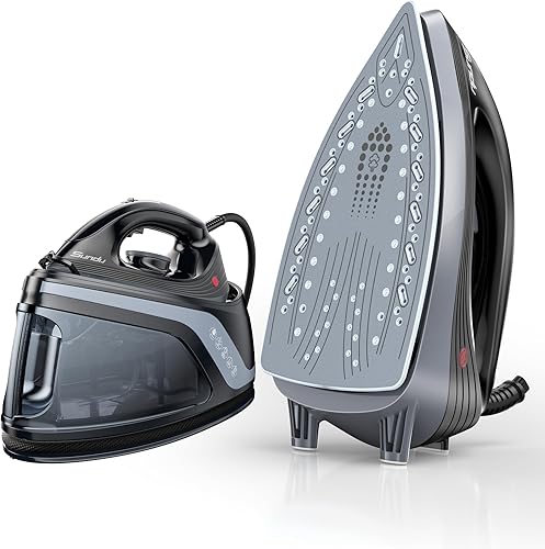 Miniatura 10 de Plancha Vaporizadora para Ropa, Suela de Cerámica Antiadherente, 500 Agujeros de Microvapor, Potente Plancha de Vapor, Ligera, Apagado Automático,