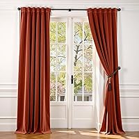 Vista 76 de Lazzzy - 2 paneles de cortinas opacas de terciopelo, con aislamiento térmico, con bolsillo para cortinero, para dormitorio, sala de estar
