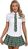 Women Sexy Lingerie Naughty School Girl Uniform Student Plaid Outfit Fancy Dress