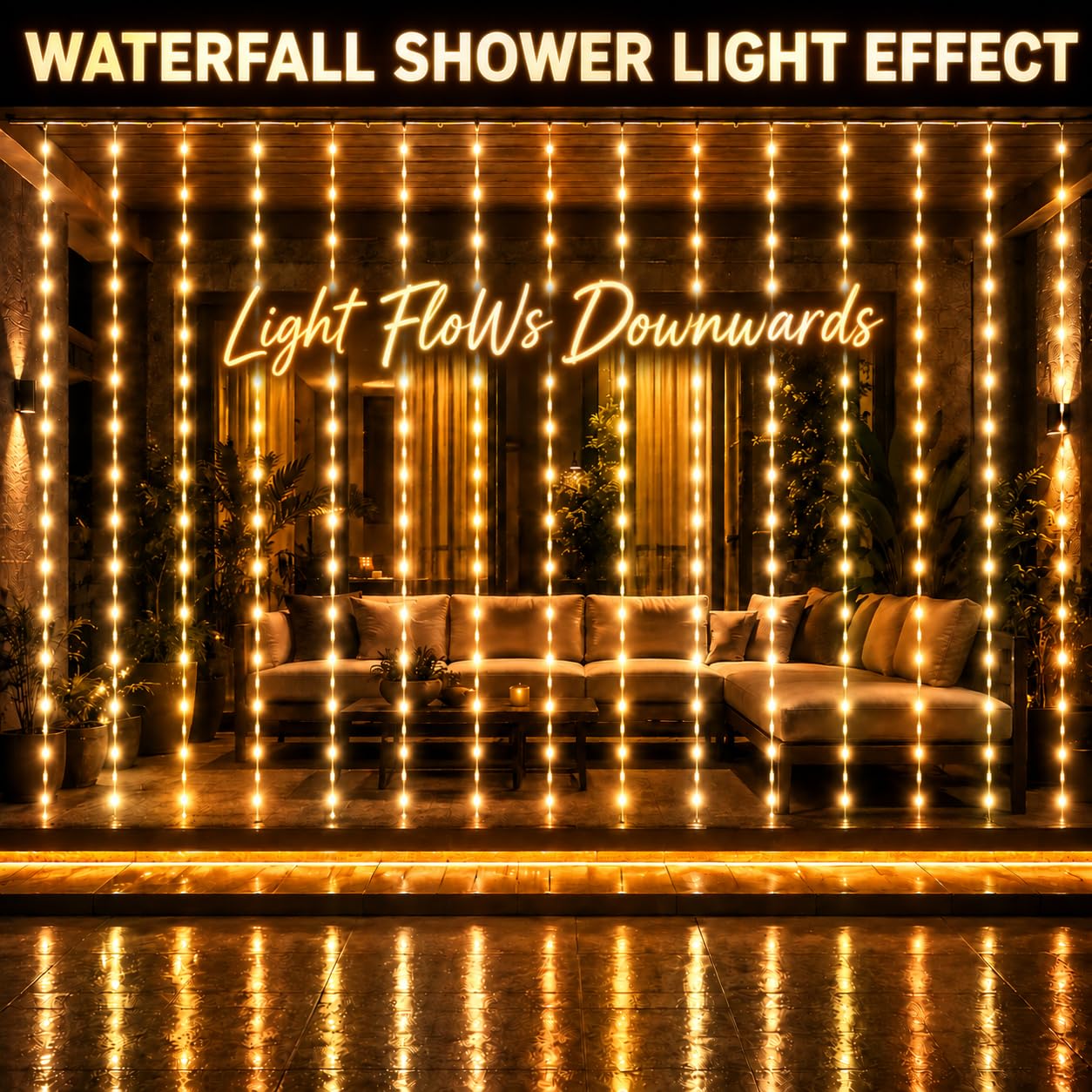 Gesto Waterfall Lights: 150 LED Fairy Curtain - 8 Modes FREE SHIPPING -4 Gesto Waterfall Lights: 150 LED Fairy Curtain - 8 Modes FREE SHIPPING -4