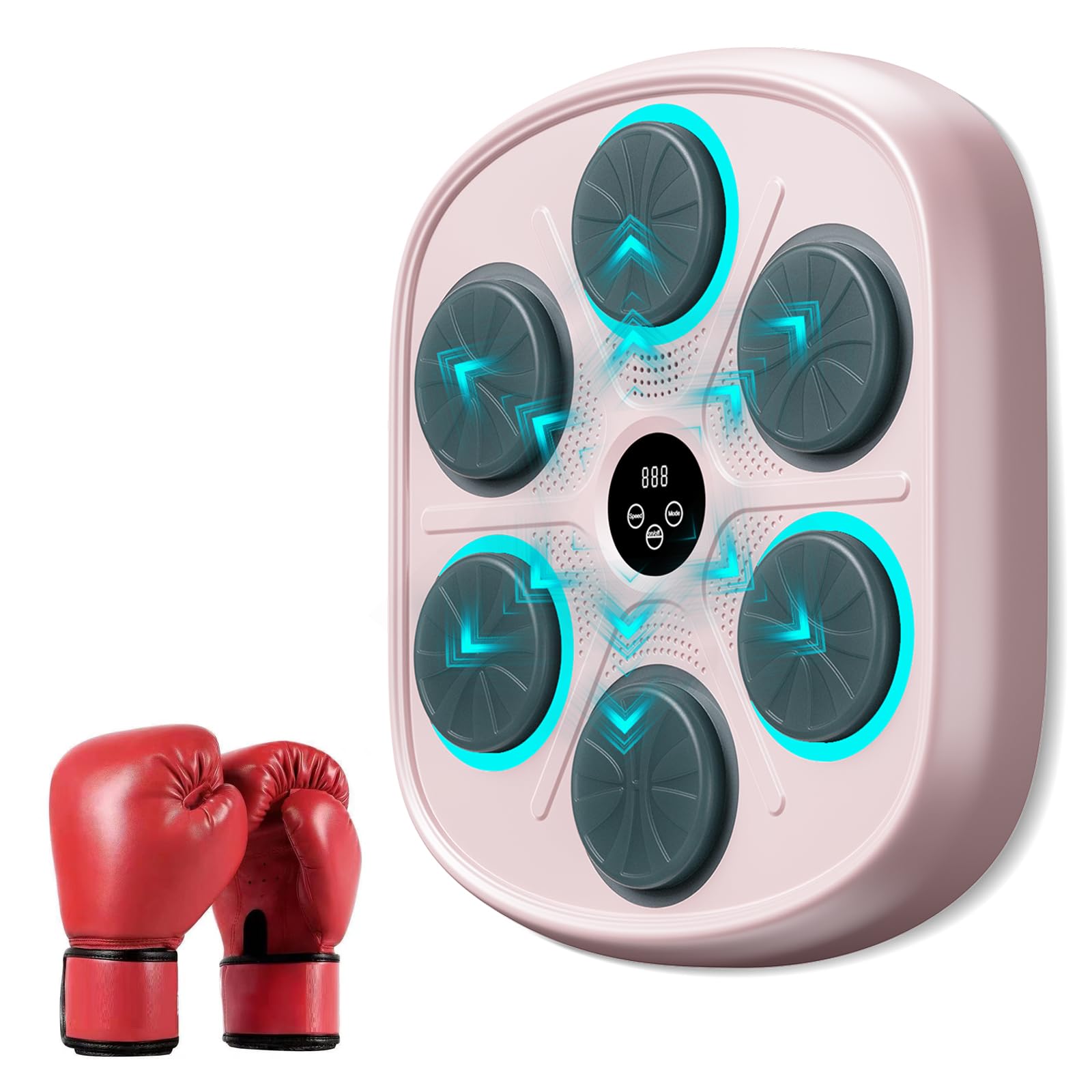 2025 New Model Smart Music Boxing Machine for Adults and Kids, Training Machine with LED Electronic Wall Mounted, Home Indoor Workout Equipment with Premium Boxing Gloves