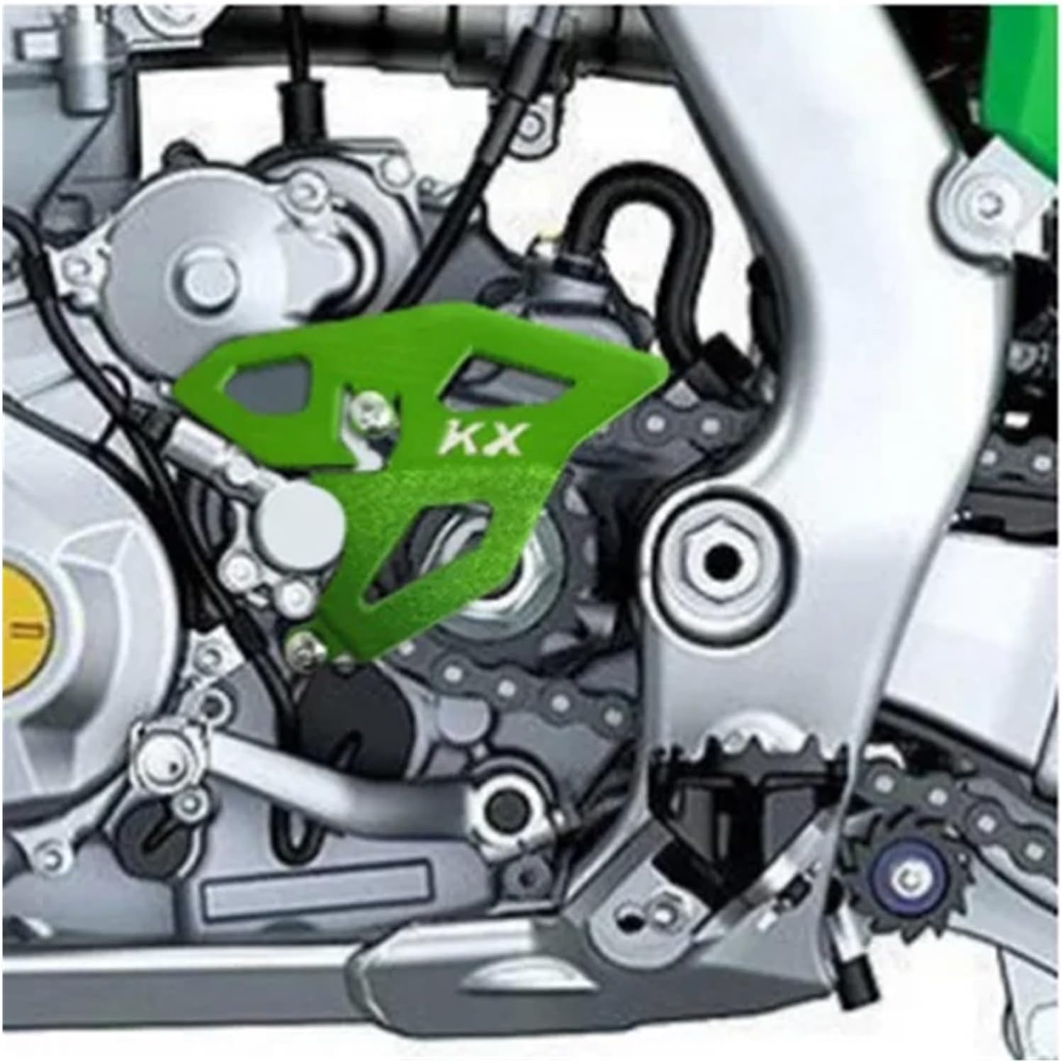 Motorcycle Front Sprocket Guard Chain Guard Compatible with KX250 KX250X 2021-2022 KX450 2019-2022 KX450X KX450SR 2022(Black)
