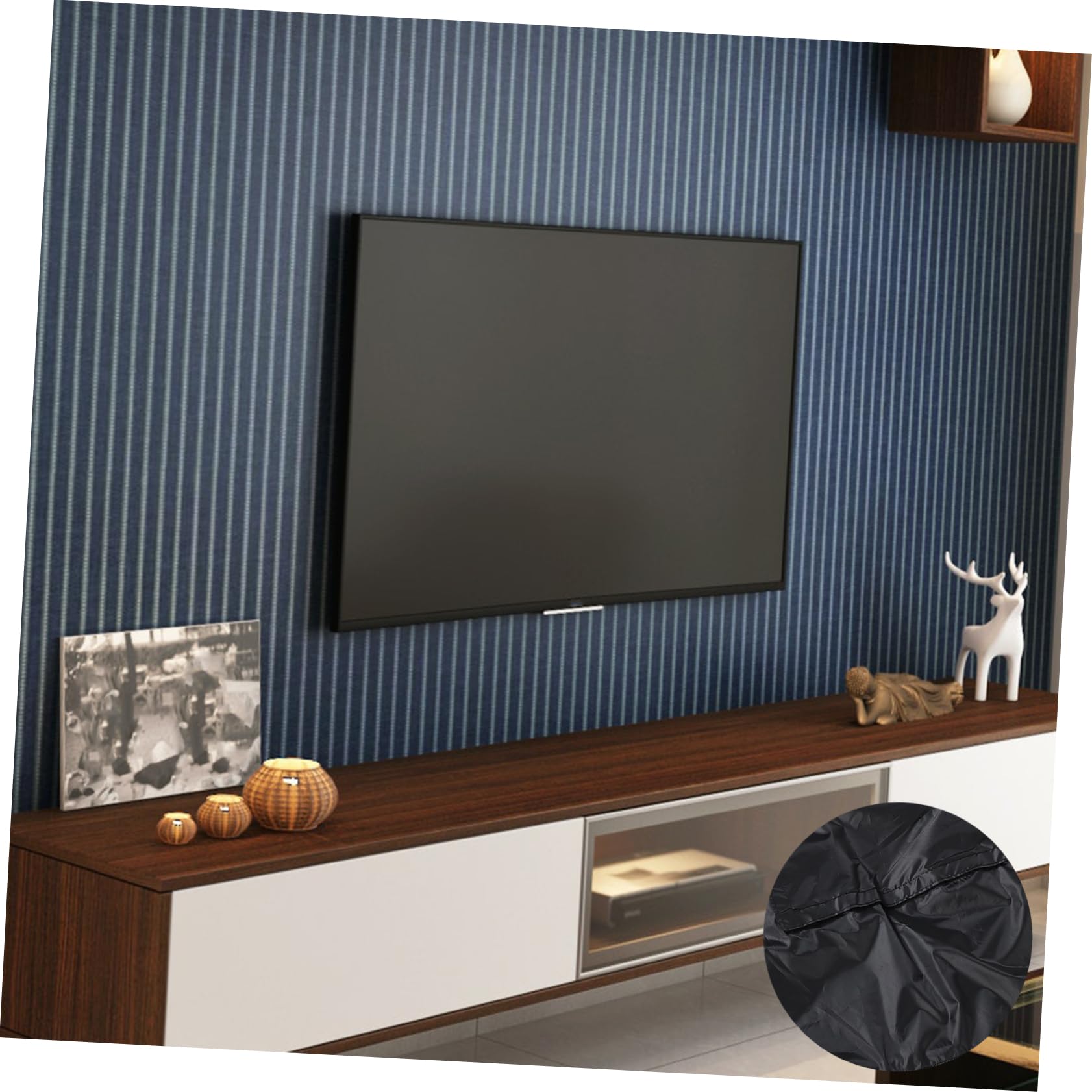ibasenice Copertura per Tv 55-58 Pollici Oxford Resistente alla Polvere Compatibile Schermi LED Lcd Plasma Adatta per Giardino e Patio