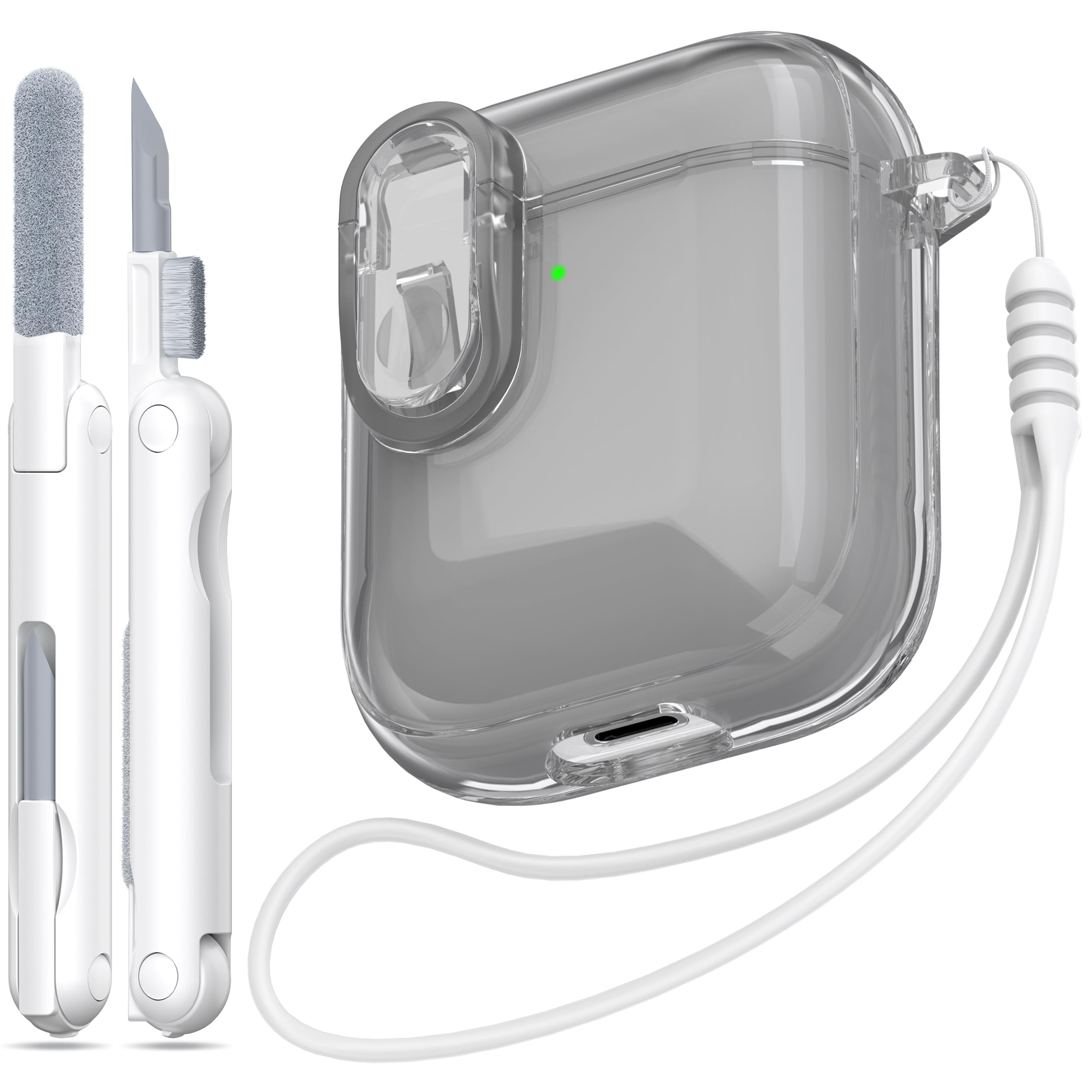 MHYALUDO for Airpods 2nd Generation Case Cover with Secure Lock, Clear Soft TPU Transparent Military Grade Shockproof Prot...