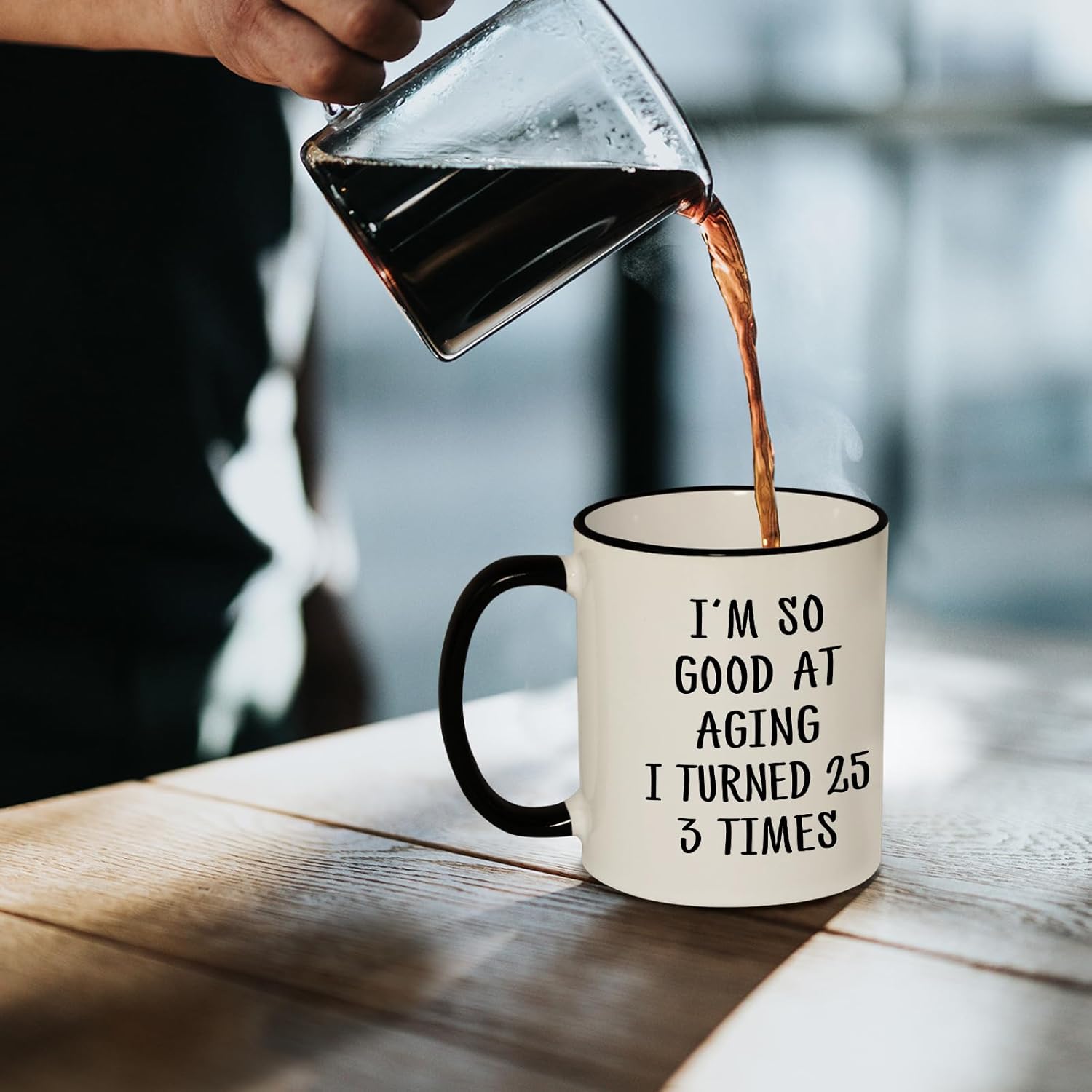 Aurahouse 75th Birthday Gifts for Women Men Mug, 75 Year Old Birthday Gifts for Women Men, Funny 75th Birthday Decoration Gift Ideas for Mom Dad Papa Aunt Grandma Grandpa, Turned 25 3 Times Coffee Cup - Image 5