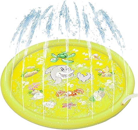 Amazon Cicilin 噴水マット 噴水おもちゃ プール噴水 プレイマット おもちゃ Pvc プール子供用 キッズ 水遊び 親子遊び プールマット 夏対策 庭の中に遊び 家庭用 芝生遊び プレゼント アウトドア 1 7米 プール おもちゃ