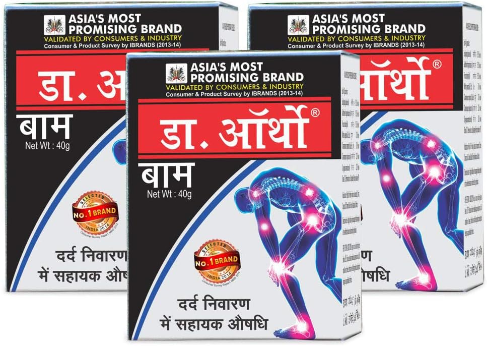 Dr.Ortho Ayurvedic Pain Relief Relieving Balm for Joints Pain, Knee & Back Pain - Pack of 3