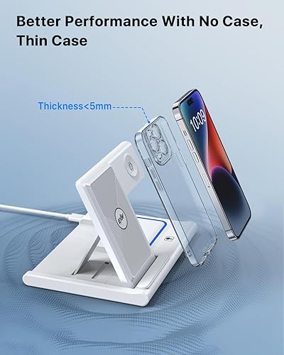 Miniatura 6 de Cargador inalámbrico, estación de carga inalámbrica 3 en 1 para múltiples dispositivos, soporte de carga inalámbrico para iPhone 15 14 13 12 11