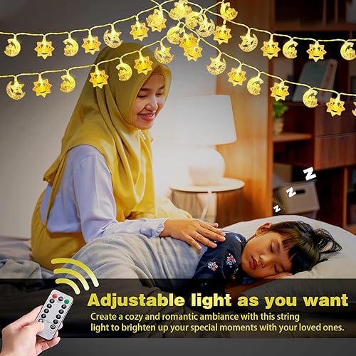Miniatura 6 de 40 LEDs 20 ft Ramadan Eid String Lights Muslim Decorative Lights Mubarak Islam Fairy Lights Star Moon Castle Lantern String Lights with Remote USB