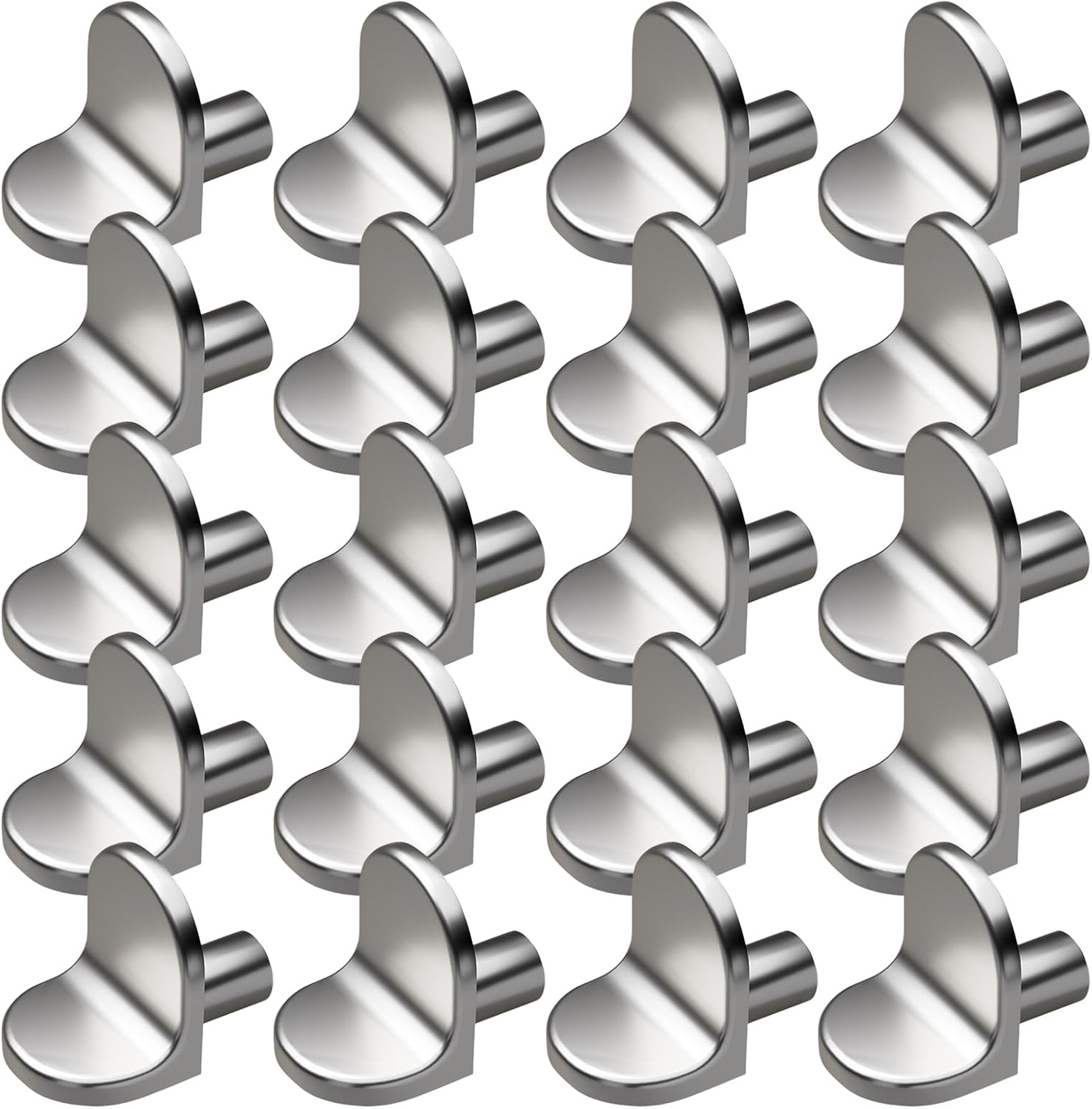 Set of 20 Multipurpose Sturdy Alloy Furniture Shelf Pegs Accessory for Wood and Glass Shelves Daily Use Shelf Pegs