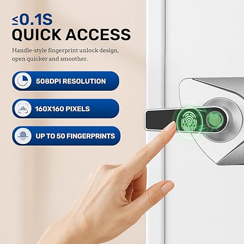 Miniatura 2 de BlackSmith Caja de seguridad para el hogar, 1.5 Cub de acceso rápido, biométrica con pantalla LCD, bolsa ignífuga, caja de seguridad digital, caja