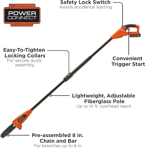 Miniatura 2 de Black and Decker - Podadora de vara de extensión de iones de litio 20 V