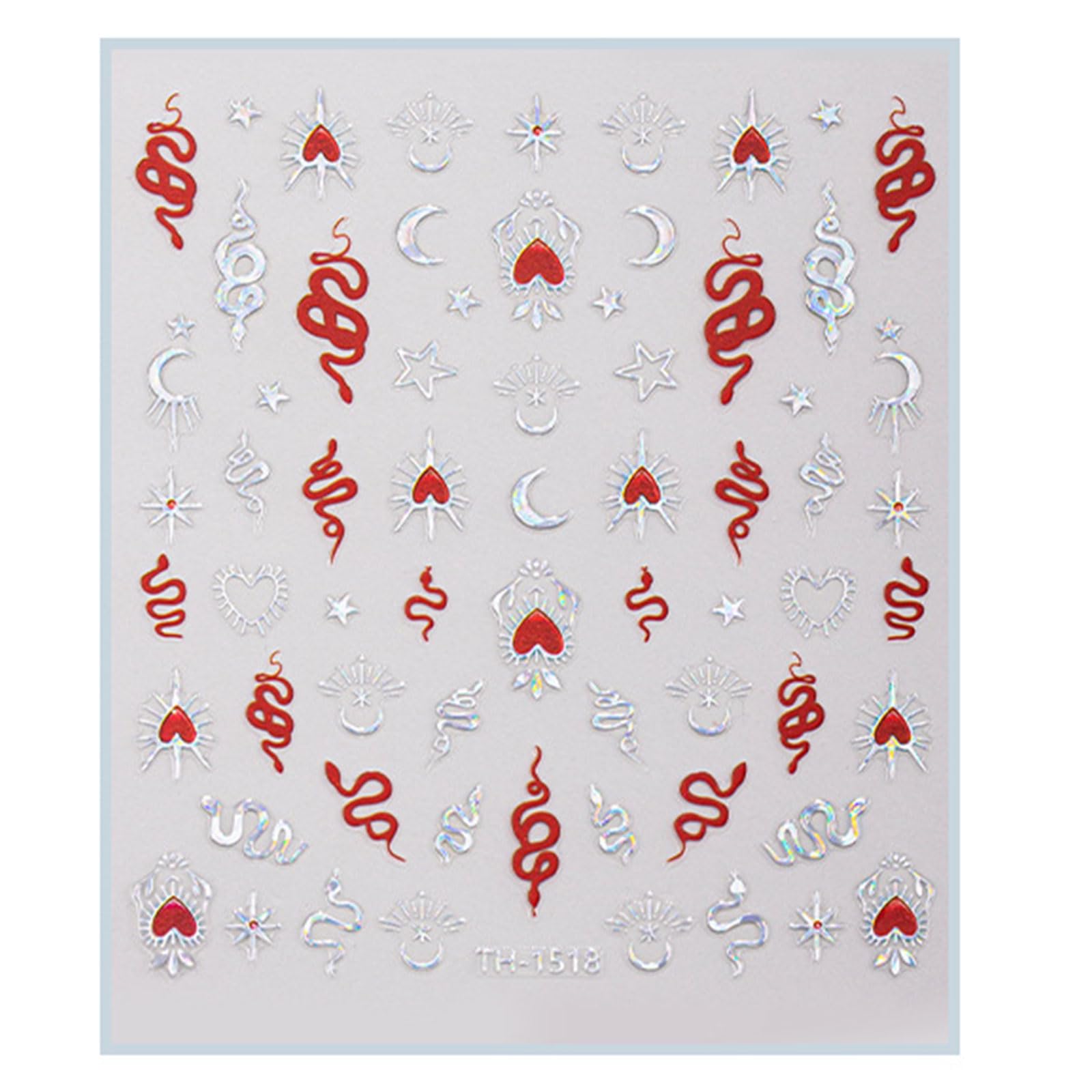 1 Sheet Chinese New Year Nails Art Stickers for Women Manicure Decors Spring Festival Nails Decals Accesory Traditional Pattern Art