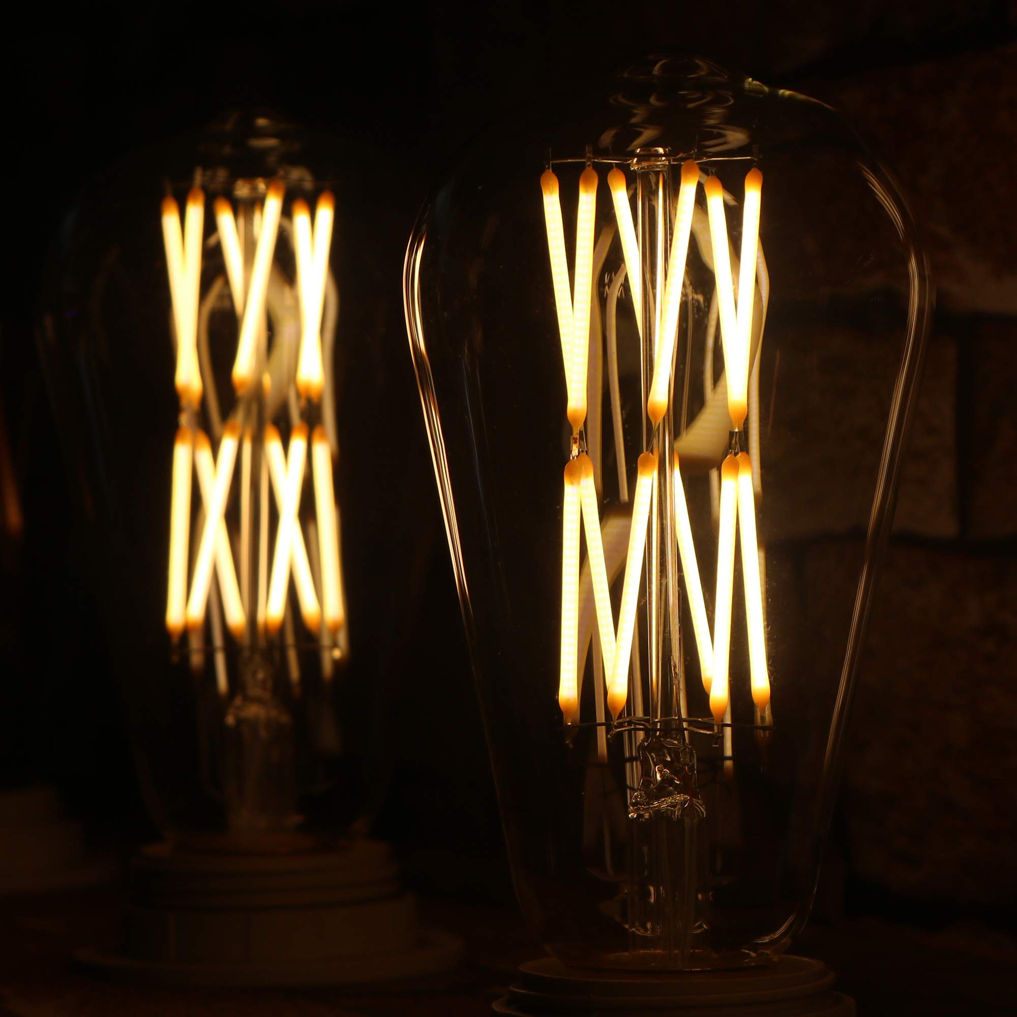 LEOOLS - Bombillas LED Edison e27 regulables, luz blanca cálida, 2700 K, estilo antiguo, estilo vintage, 100 W, equivalente a base E26, 10 W, LED, cristal transparente, 4 unidades