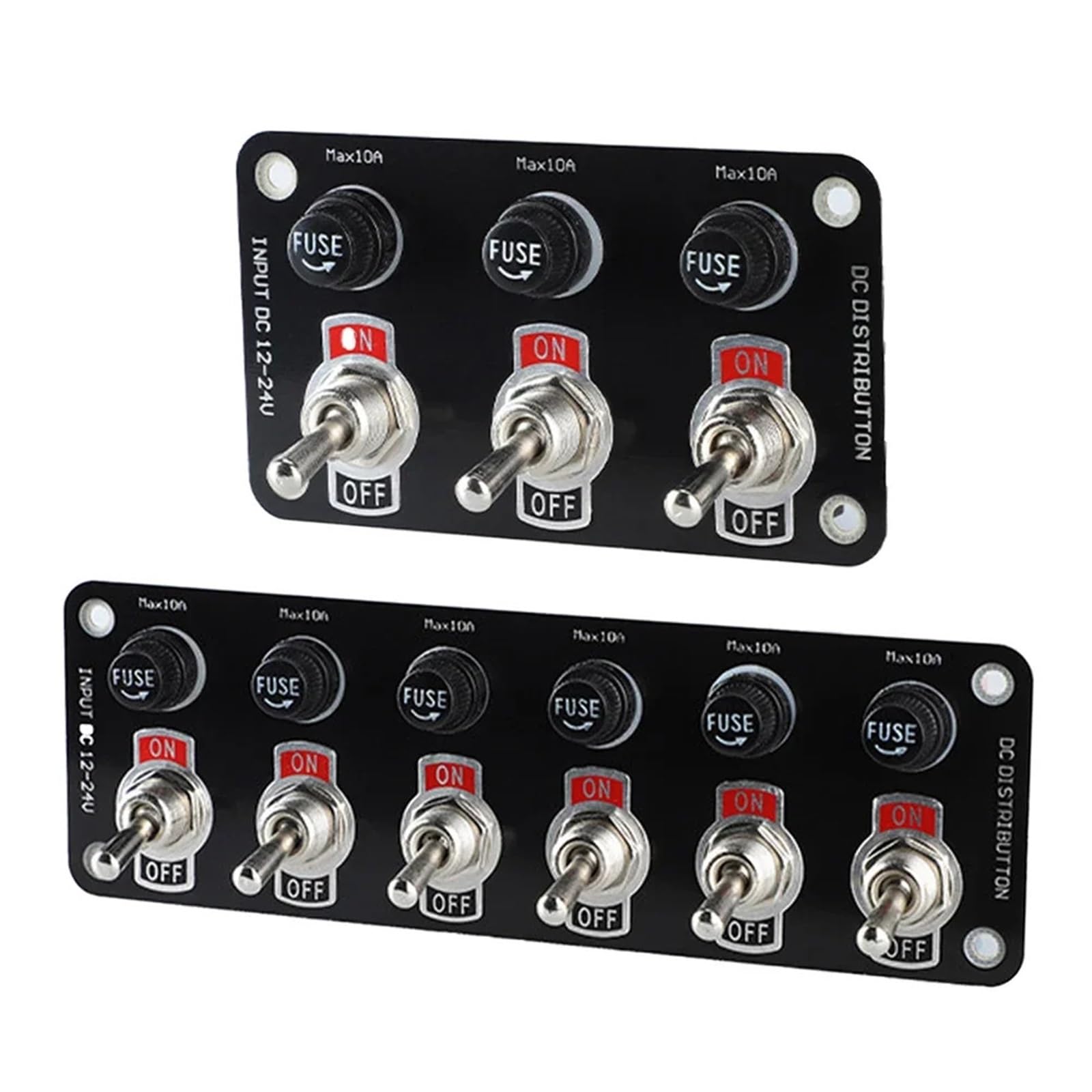 Pannello interruttori a levetta da 3/6 bande, interruttore a con fusibile 10 A, for auto corsa, camper, barche, yacht, 12 V/24 V Auto Barca Camper(6 Gang Panel)