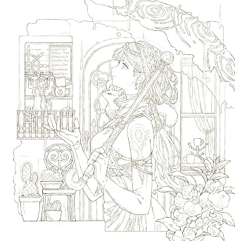 旅する幻想世界の花ぬり絵