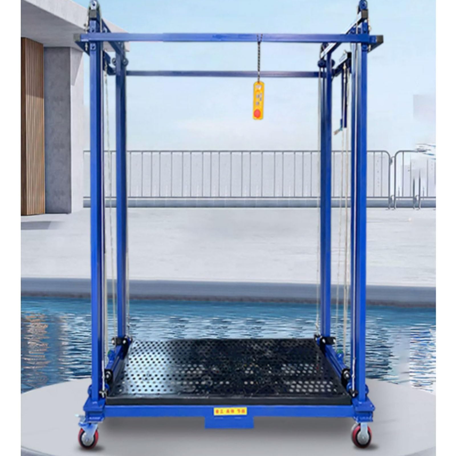 Plataforma elevadora eléctrica con trampilla, andamio de Alta Resistencia, Elevador Multifuncional para construcción y almacén, Altura de 35 m.