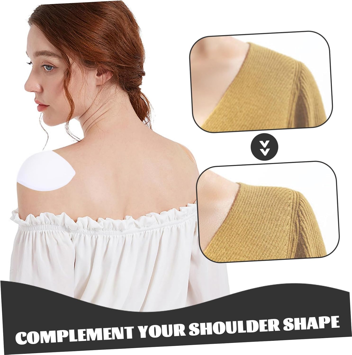 NUOBESTY 60pairs Shoulder Enhance Pad Breathable Slip Shoulder Pads for Women Knitted Mat Comfortable Supports for Suit Dress