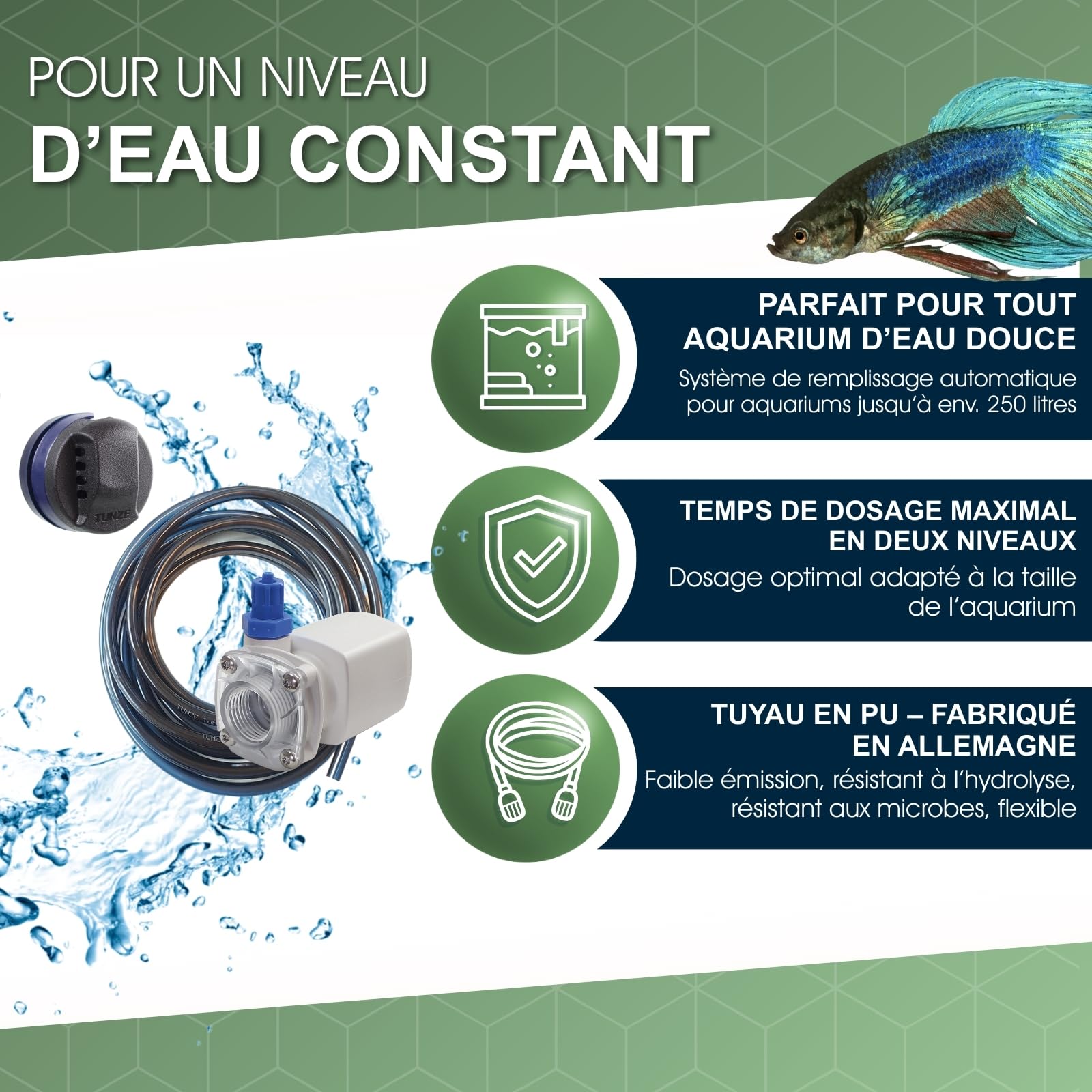 Tunze Osmolator 3 Nano I Wasserstandsregler für Nano- & Kleine Aquarien (BIS zu 250l) I Wasserpegelregler mit Zeitüberwachung für Süßwasseraquarien I Water Level Sensor mit Magnethalterung