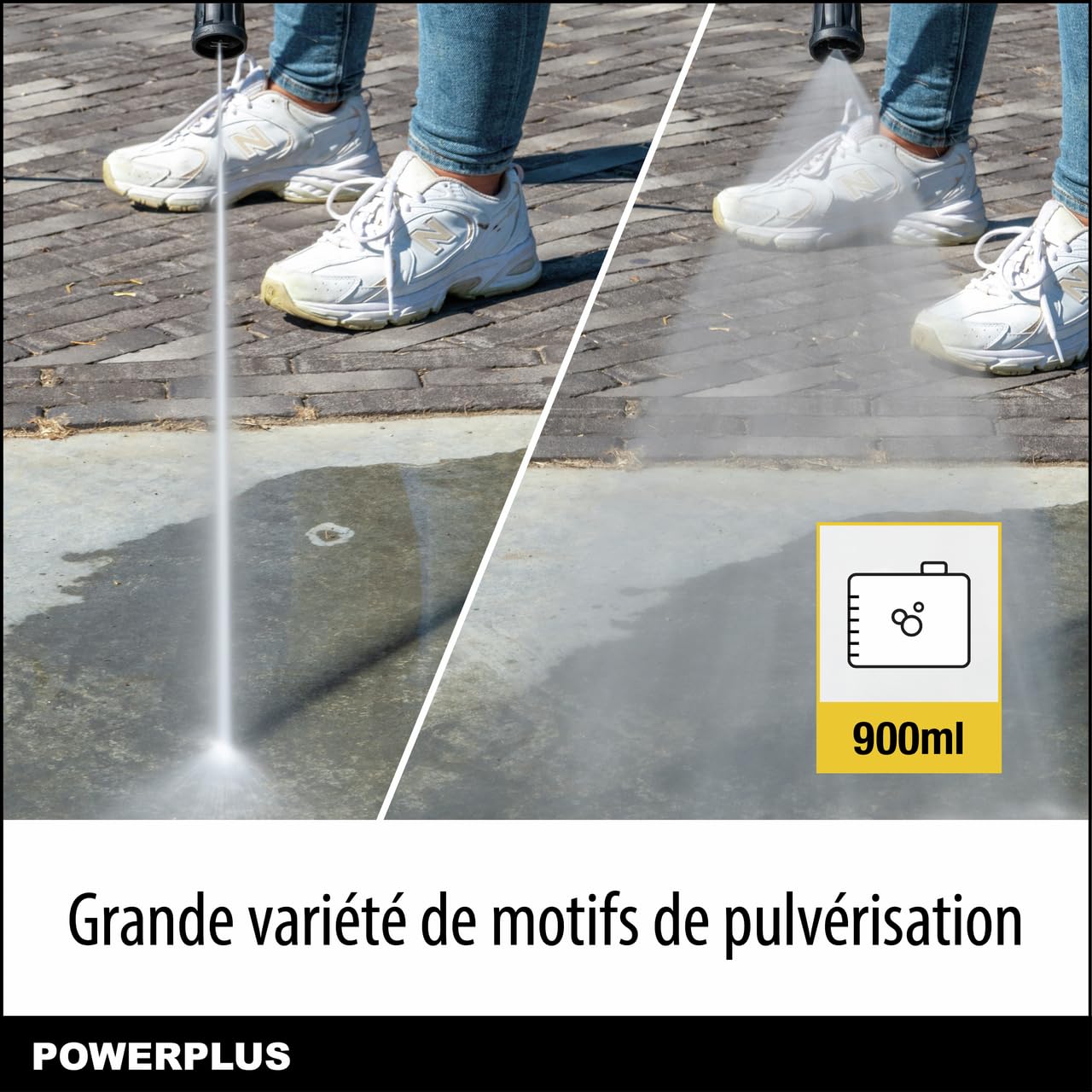 Powerplus Nettoyeur Haute Pression Électrique POWXG90500 - Nettoyeur de Terrasse de 2200 W, Fonction Start/Stop, Pression Max. de 170 Bars et Température de 50°C, Tuyau de 8 m et Accessoires Inclus