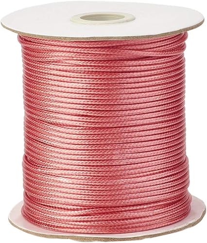 Vista 59 de Cheriswelry 90 yardas/rollo de 0.079 pulgadas, cordón encerado negro de poliéster coreano, joyería de cuentas, hilos para manualidades, cuerda