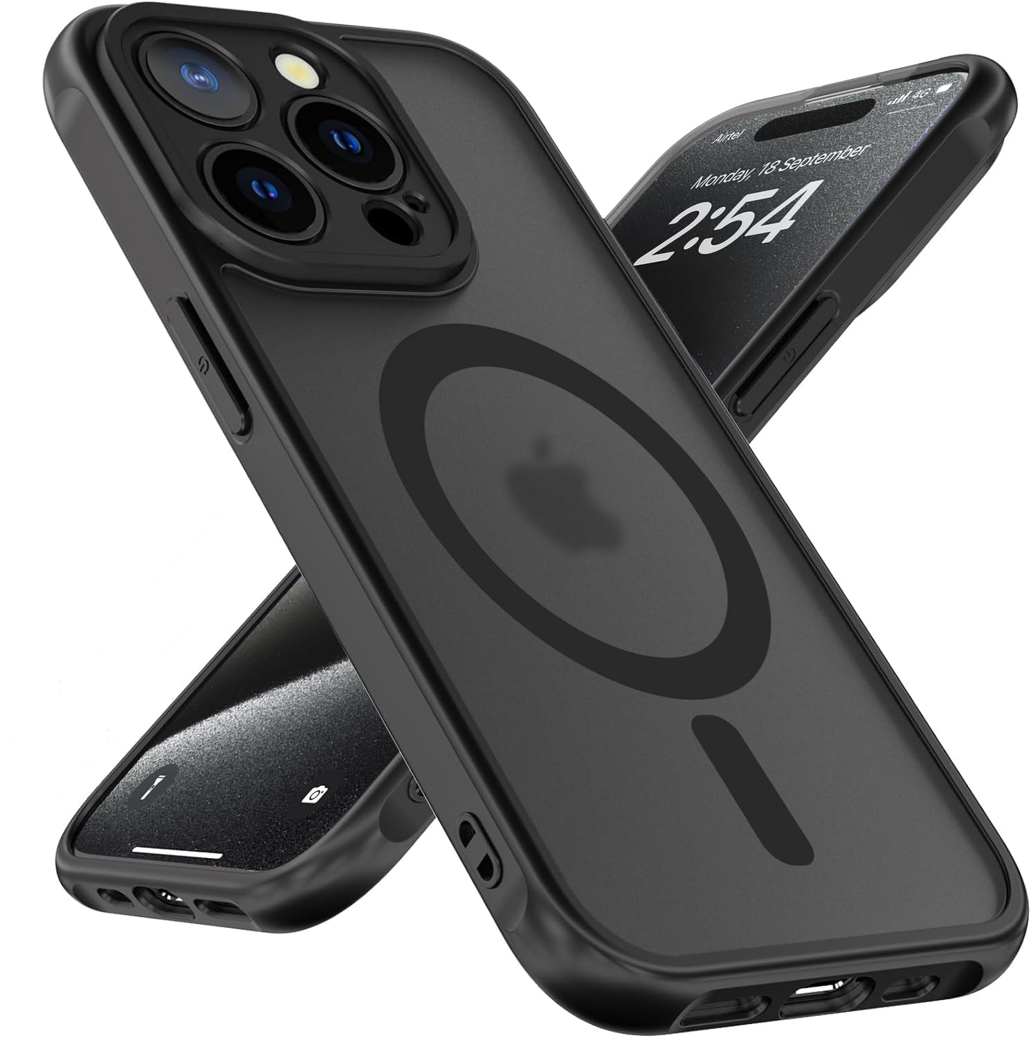 EGOTUDE for iPhone 15 Pro Max | Strong Magnet Camera Protection Translucent Matte Hard Back Cover Case Compatible with Mag (TPU+Polycarbonate | Frost Black) (B0CPBPQ666) Amazon Price History, Amazon Price Tracker