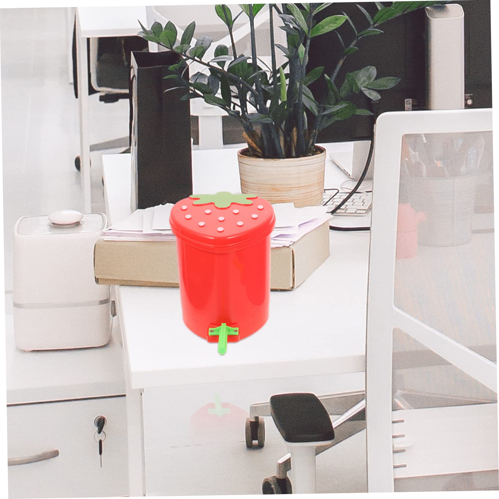 ARTIBETTER 3 Ensembles Décorative Forme De Fraise Lot de Petites Corbeilles À Déchets avec Couvercle pour Chambre 2 Pièces * 3