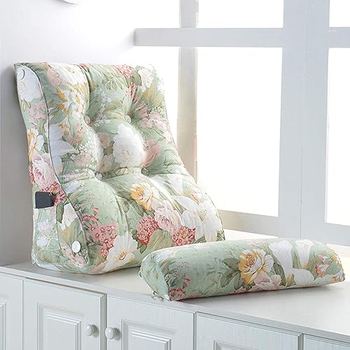 CXSMKP Almohada de lectura, almohada de descanso de cama, almohada de TV de cuña con almohada de cuello ajustable, respaldo de respaldo para adultos