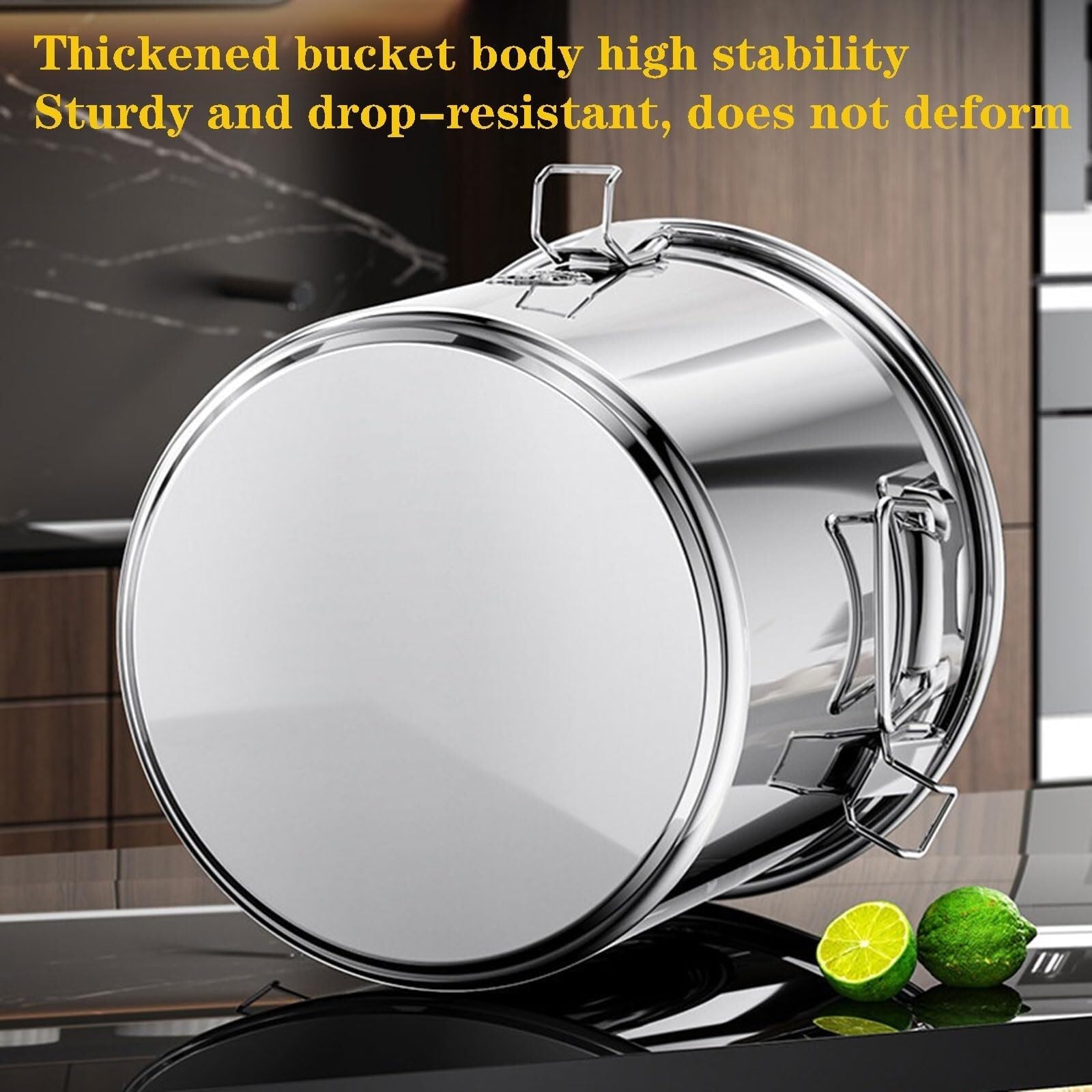 Conteneur de Rangement Alimentaire en Acier Inoxydable 12 L - Organisateur de Garde-Manger pour café, Riz, Farine et liquides, matériau Durable 304 pour Les céréales sèches et Les Produits e
