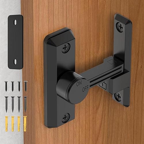 Cerradura de puerta corrediza de granero, hardware de 90180 grados, cierre de puerta abatible para granero, puerta, jardín, gabinete, baño, al aire