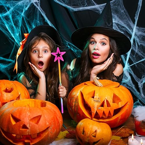 Miniatura 6 de 5 varitas de estrella para niñas, 13.3 pulgadas de estrella brillante de princesa, ángel y hada, varita para cosplay, fiesta, accesorios de Halloween