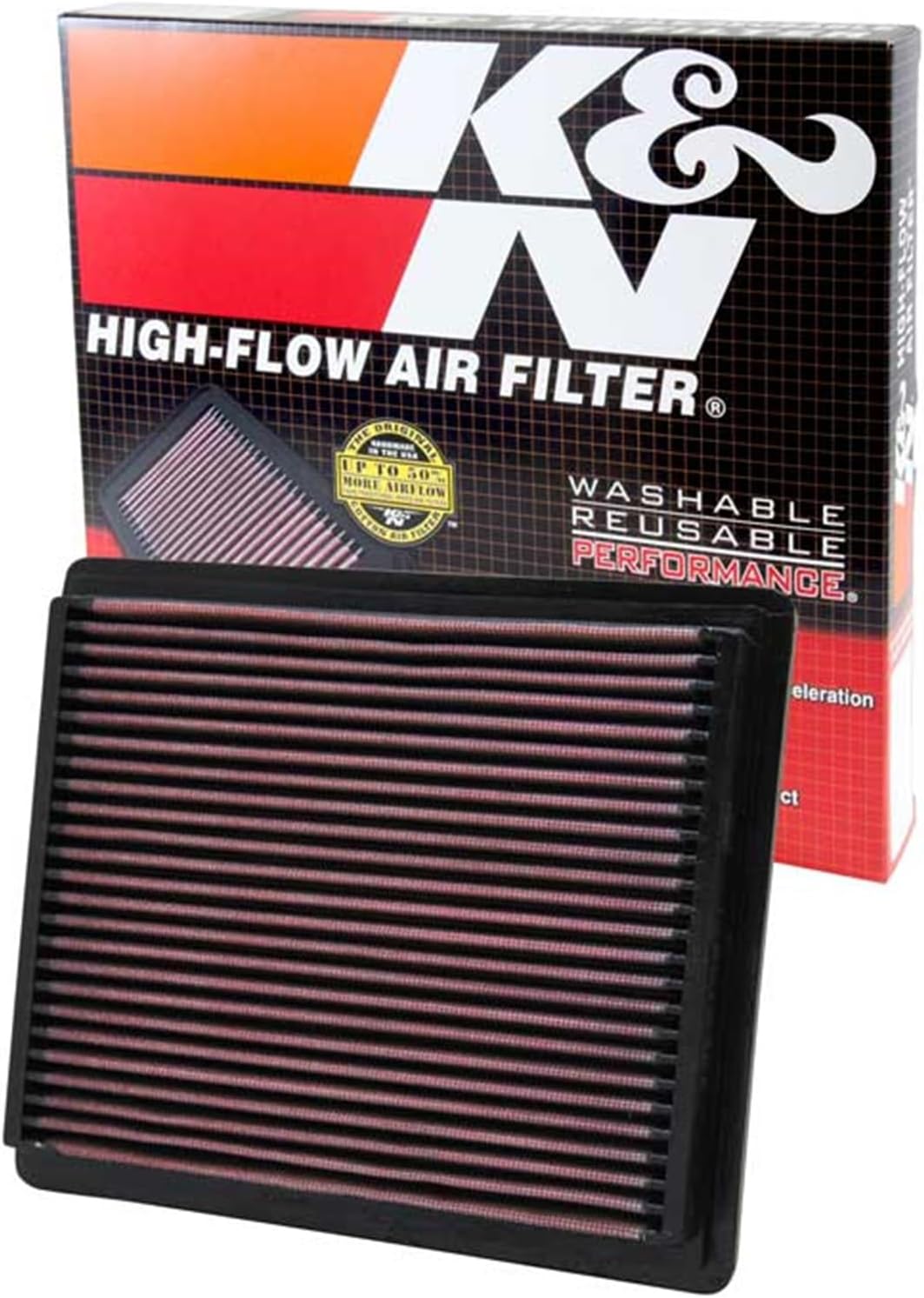 K&N High-Flow Original Lifetime Engine Air Filter: Increase Power: Premium, Washable: Compatible with 1997-2009 FORD/Mazda/Mercury: Explorer, Ranger, B2300, B2500, B3000, Mountaineer, 33-2106-1