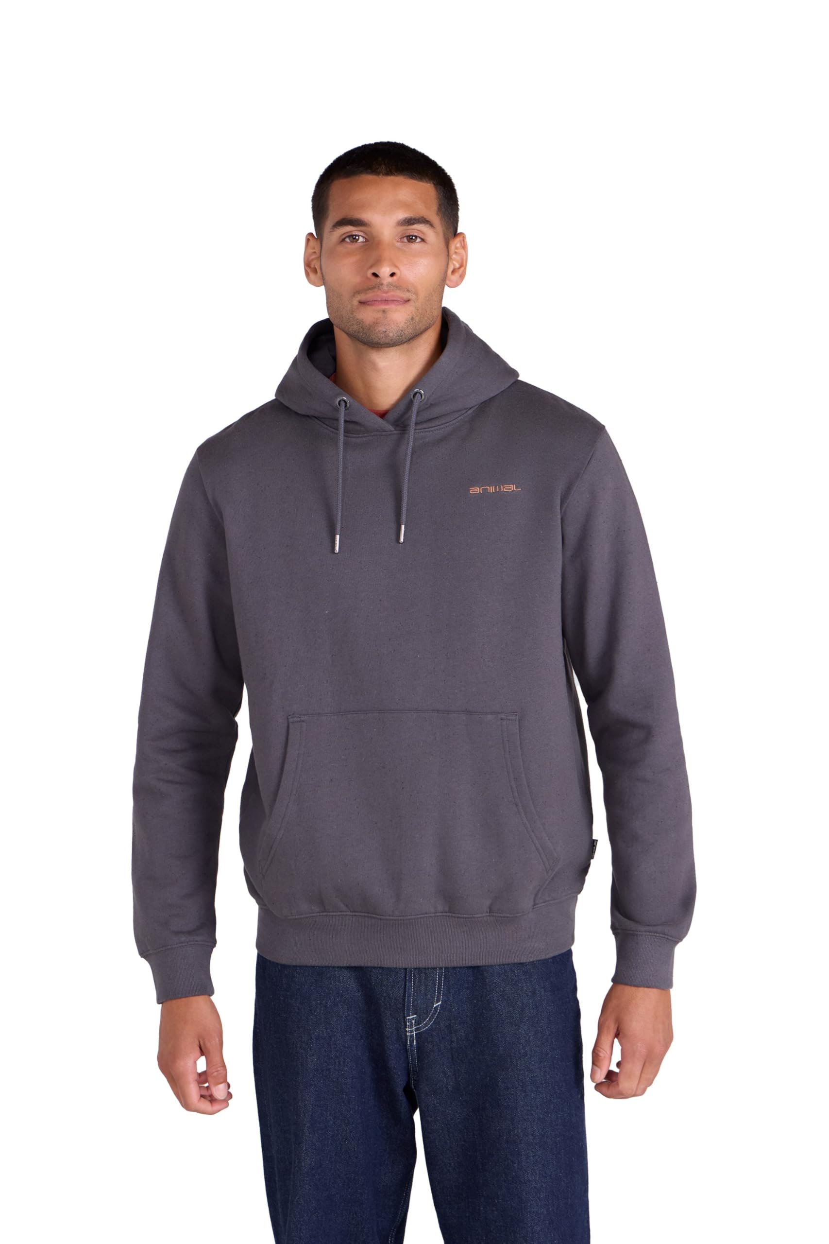 Animal Nick Mens Heavyweight Hoodie - Kangaroo Pocket & Elasticated Cuffs & Hem - Autumn Winter, Outdoors, Holiday, Walking, Hiking Dark Grey S