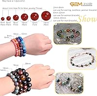 Vista 5 de GEM-Inside - Cuentas sueltas de ágata india natural de 0.157 pulgadas (0.157 in) con cuentas redondas de cristal energético para hacer joyas, 15