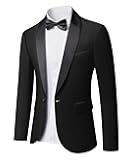 Men's One Button Casual Slim Fit Blazer, Shawl Lapel Lightweight Jacket Dinner Prom Party Tuxedo