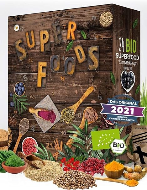 Calendrier De L Avent Bio 2023 Calendrier De L'avent Bio Superfood 2021 I En Bonne Santé Pendant La Saison  De L'avent I Teste Les Superaliments I 24 Délicieuses Surprises I Calendrier  De L'avent Sain I Vegan (Superfood) :