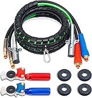 Vista 8 de Kit de manguera de línea de aire 3 en 1 ABS y Power Air de 12 pies, envoltura de línea eléctrica de 7 vías de goma para remolque de tractor