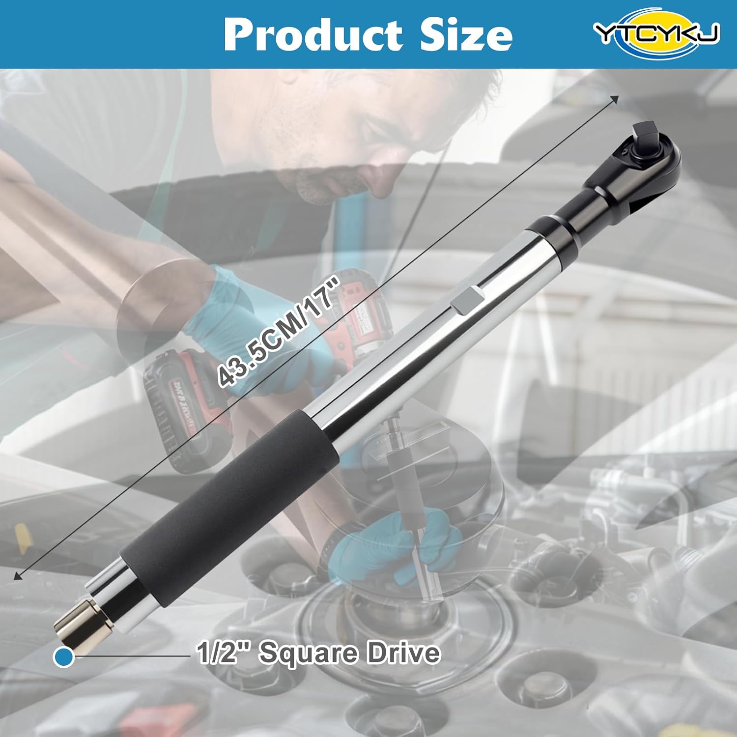 Offset Extension Wrench for Drill - 1/2" Offset Extension Wrench Impact | with Versatile 3/8", 1/4" Socket Adapters, Heavy-Duty Ratchet Extender for Tight Spaces, High Torque & Hard-to-Reach Bolts
