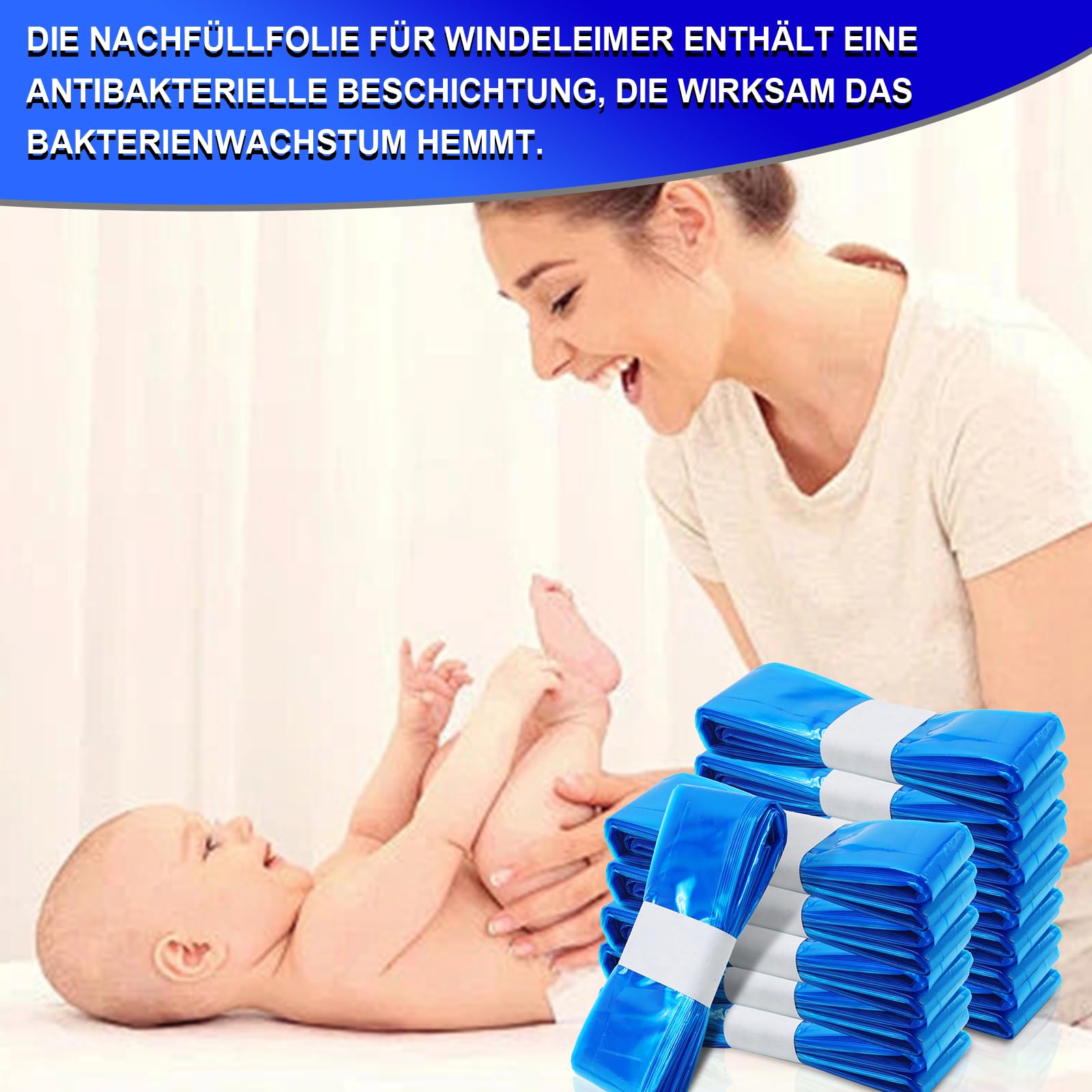 Nachfüllfolie für Windeleimer Kompatibel und umweltfreundlich, 4,5M für alle Windeleimer