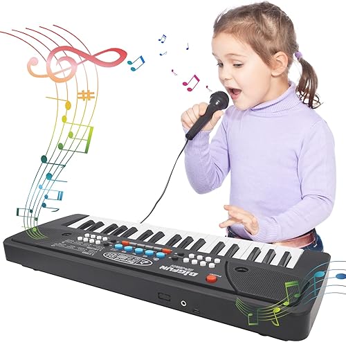 Miniatura 8 de Piano de 37 teclas para piano musical para niños, teclado de piano para niños con micrófono, teclados electrónicos portátiles para principiantes,