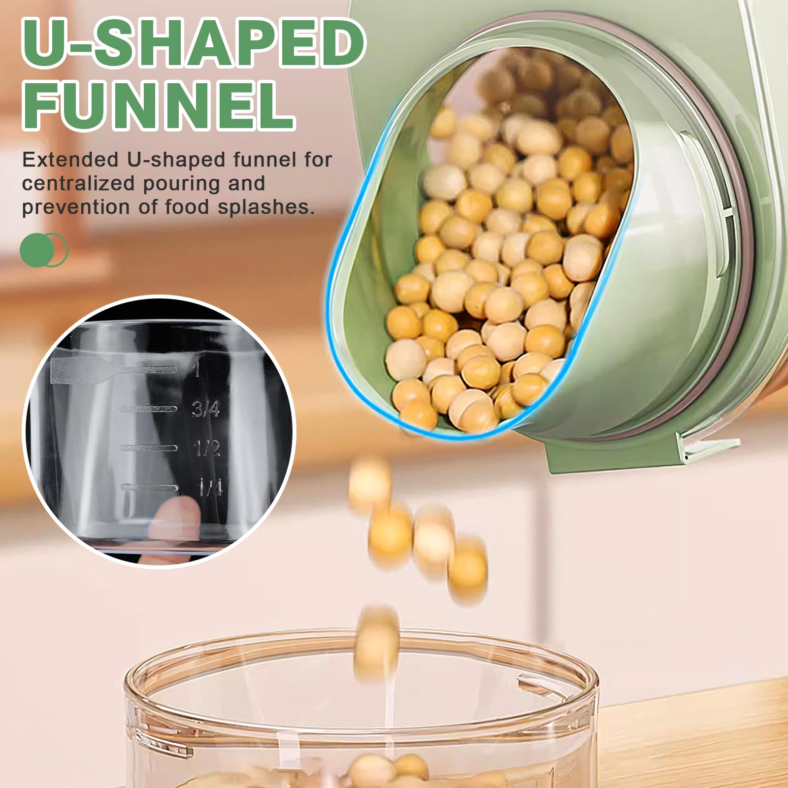 Contenedor Pienso Perros 3L Botes Cocina Almacenaje con Vaso Medidor Pienso Transparente Botes Hermeticos Cocina para Cereales Arroz Comida para Mascotas
